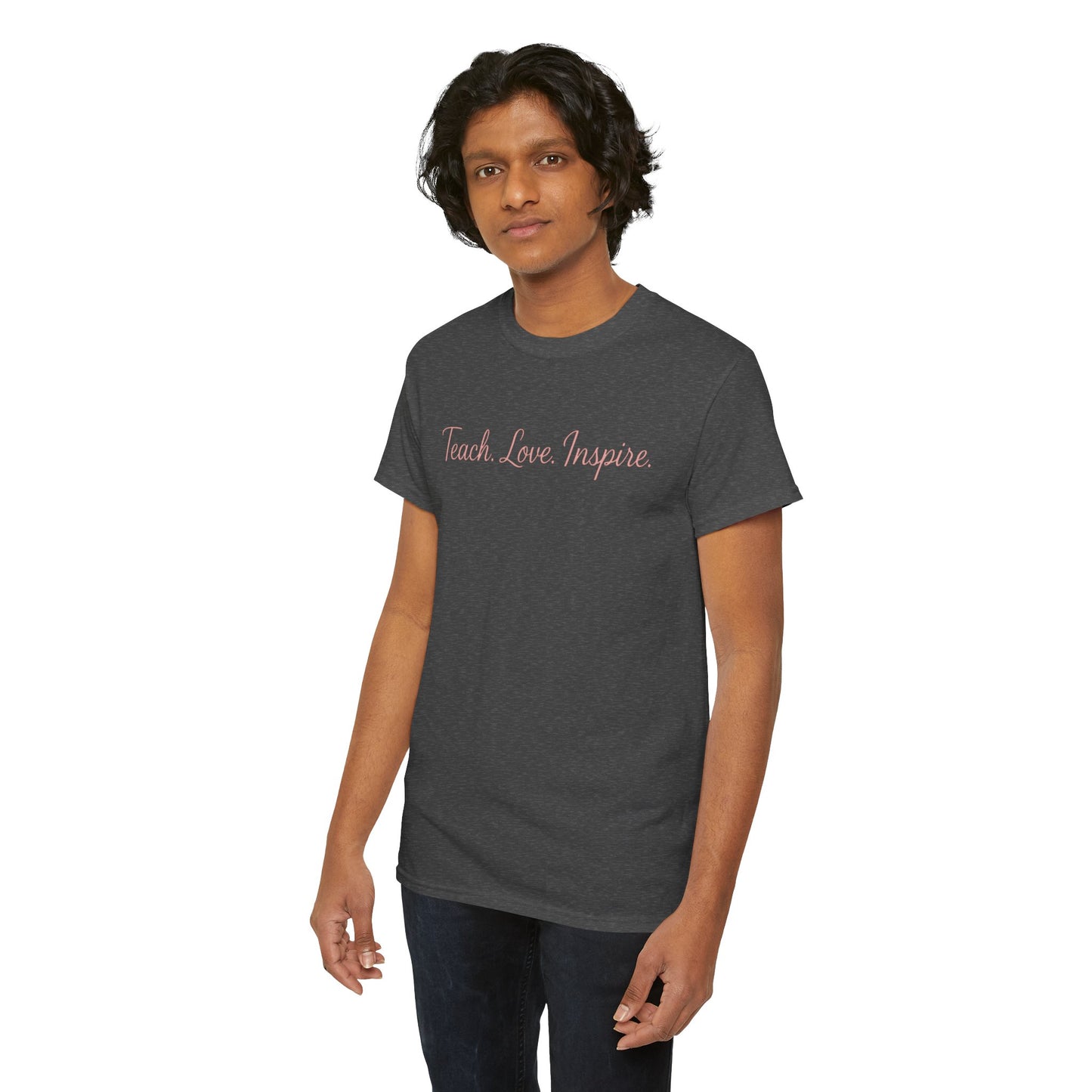 Inspirational Quote Tee, Teach Love Inspire T-Shirt, Motivational Shirt, Gift for Teachers, Casual Wear, Unisex Cotton Tee