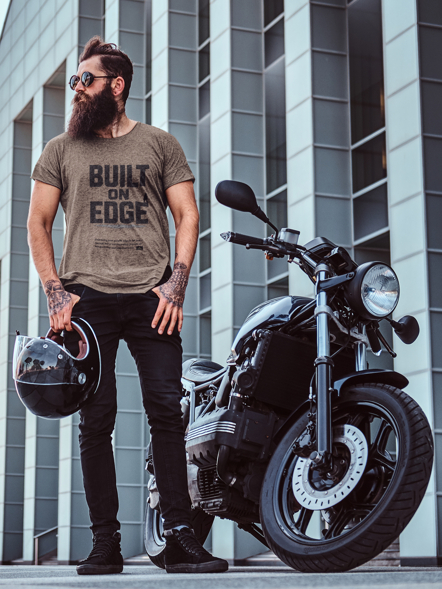 Bold Motivational T-Shirt - Built on Edge, Graphic Tee for Inspiration and Urban Style