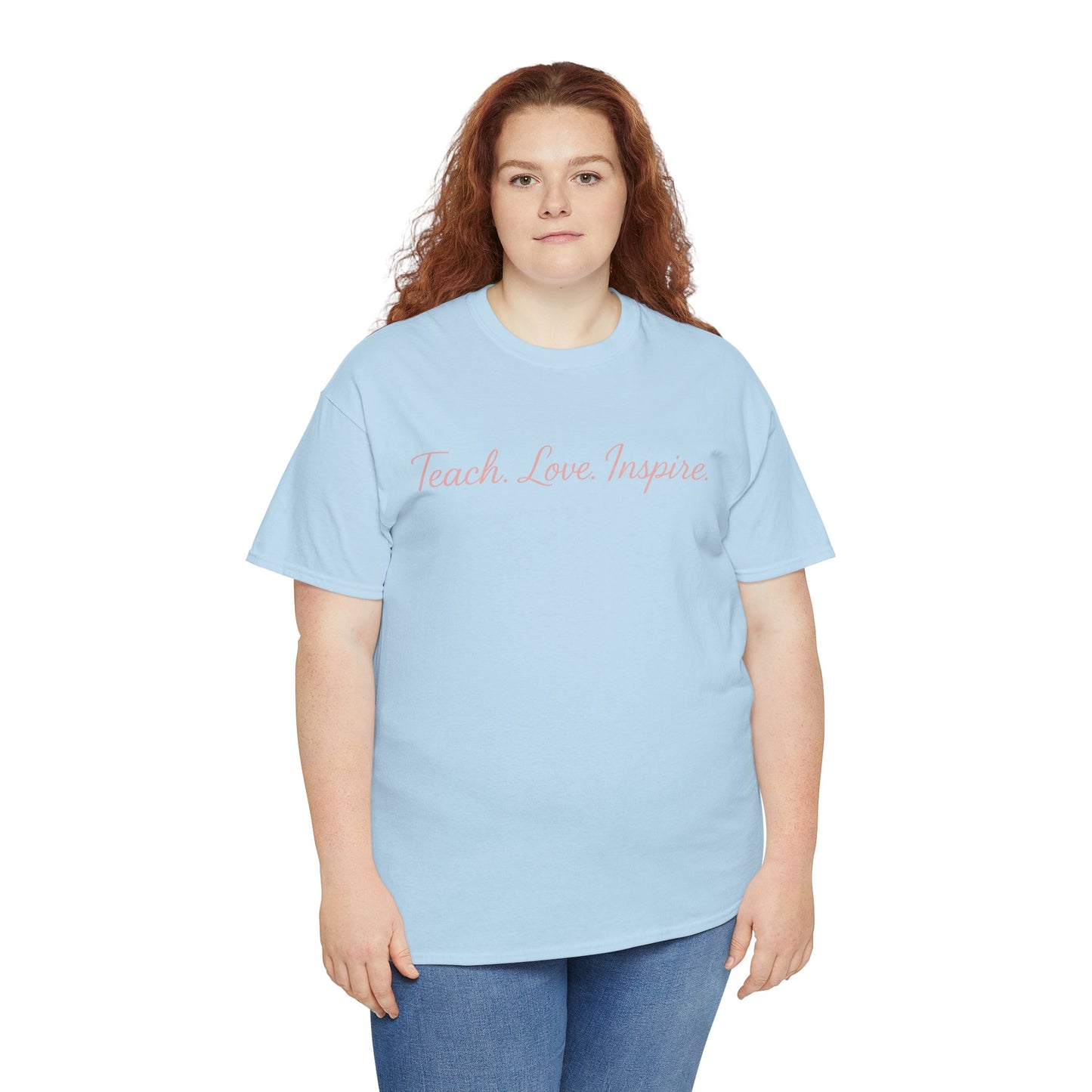 Inspirational Quote Tee, Teach Love Inspire T-Shirt, Motivational Shirt, Gift for Teachers, Casual Wear, Unisex Cotton Tee