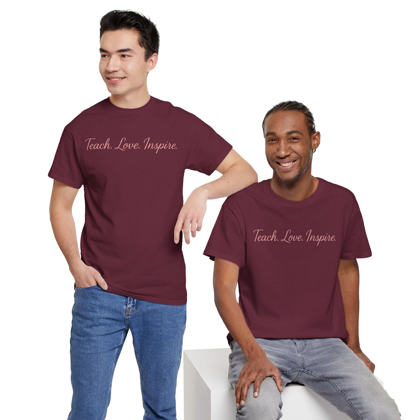 Inspirational Quote Tee, Teach Love Inspire T-Shirt, Motivational Shirt, Gift for Teachers, Casual Wear, Unisex Cotton Tee