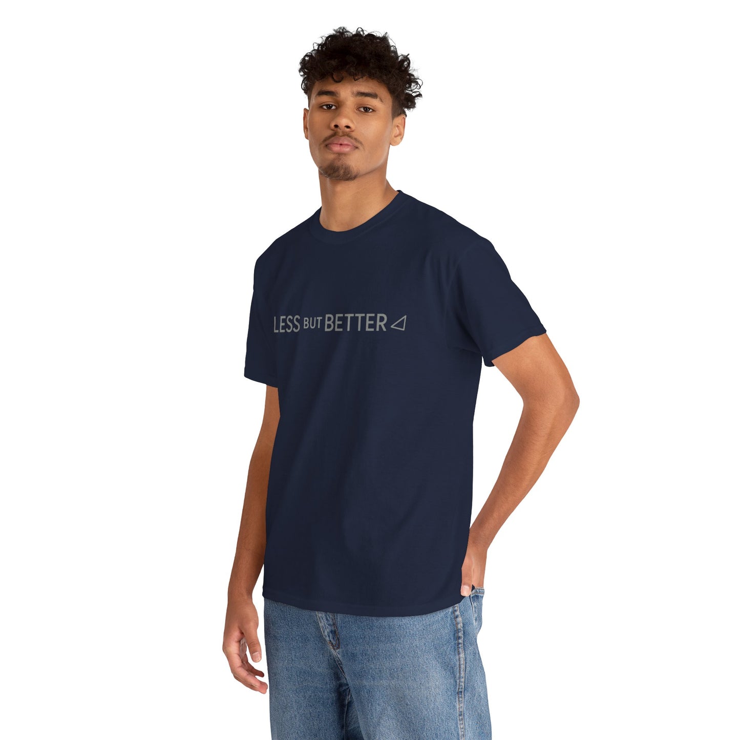 Minimalist Graphic Tee - Less But Better Unisex Heavy Cotton Shirt