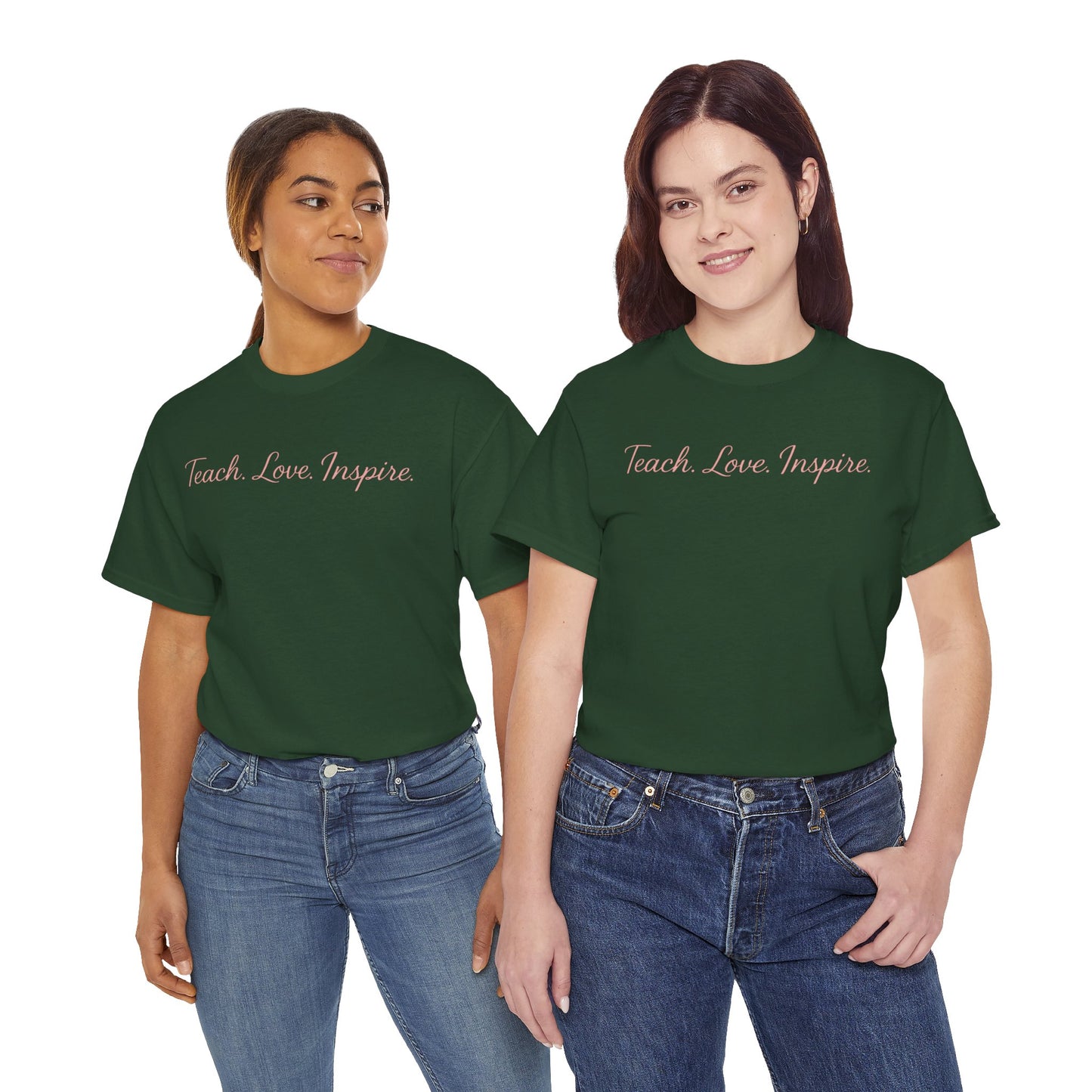 Inspirational Quote Tee, Teach Love Inspire T-Shirt, Motivational Shirt, Gift for Teachers, Casual Wear, Unisex Cotton Tee
