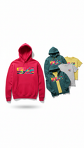 Graphic hoodie in neon fuchsia