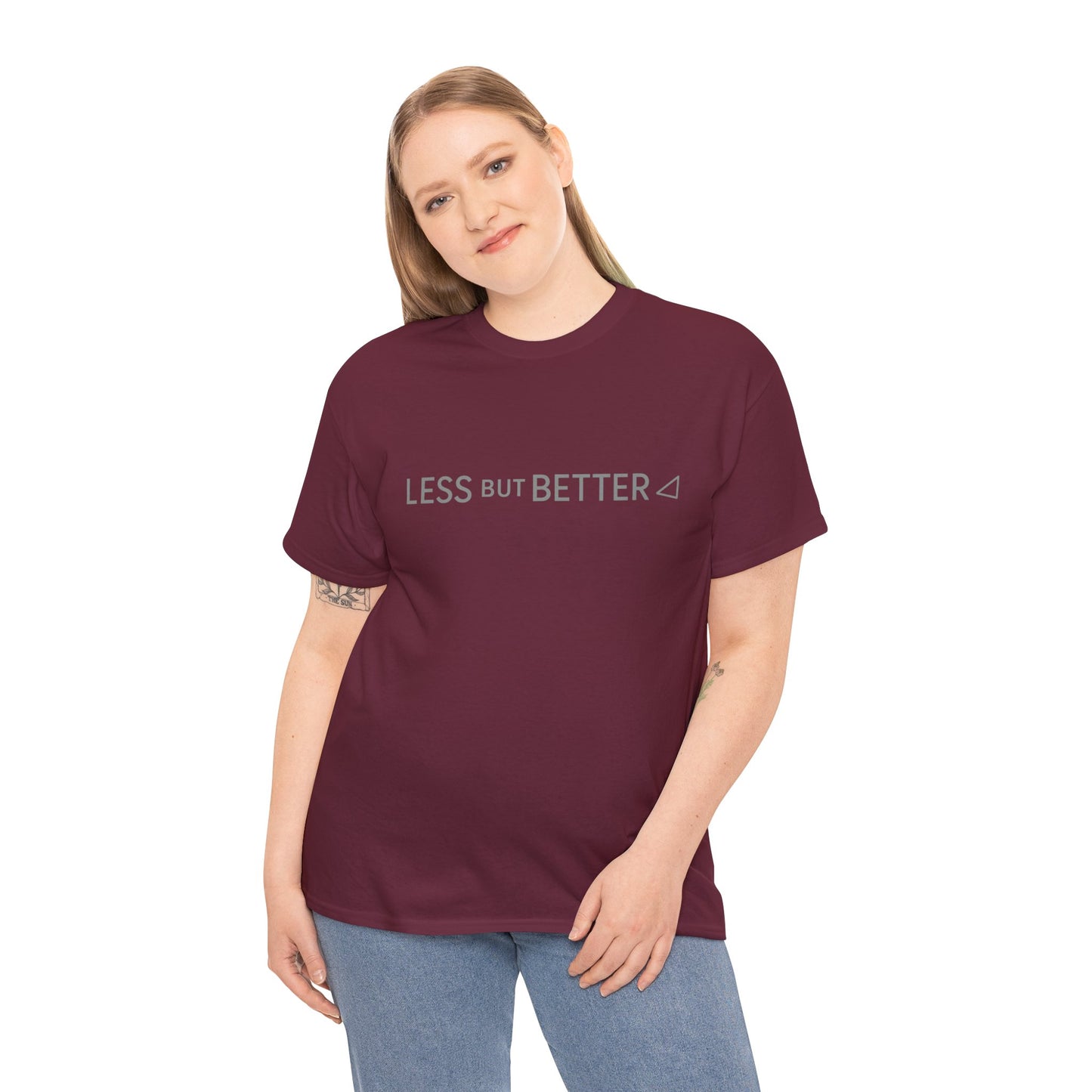 Minimalist Graphic Tee - Less But Better Unisex Heavy Cotton Shirt