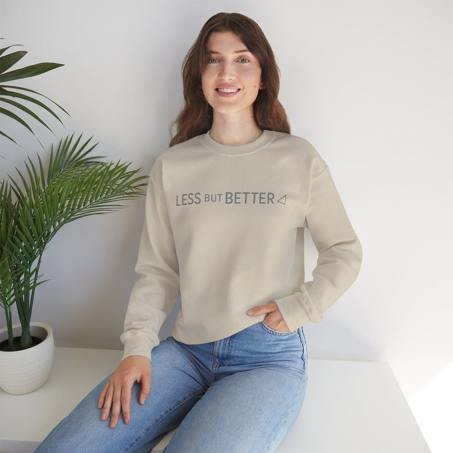 Minimalist Cozy Crewneck Sweatshirt - Less But Better, Unisex Apparel