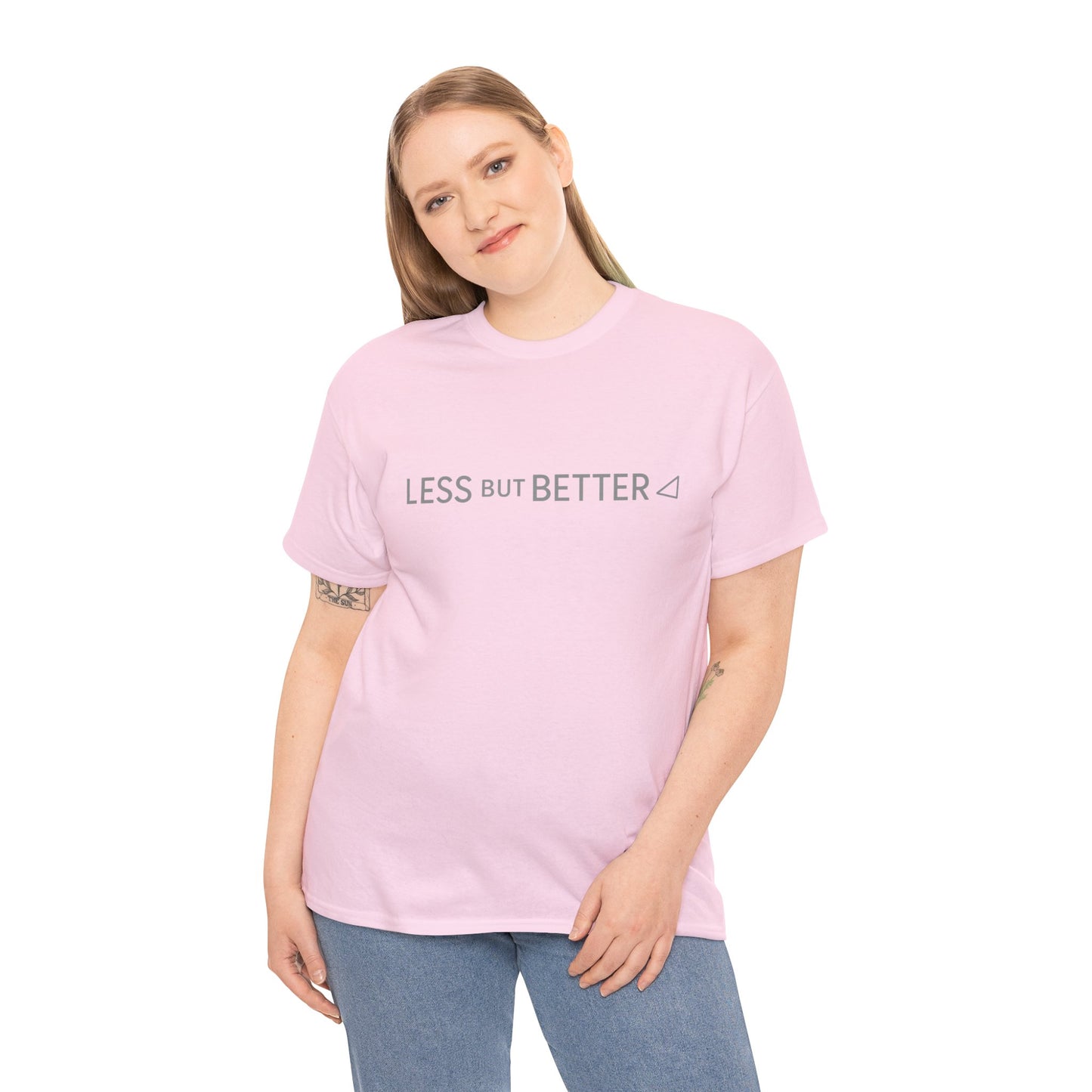 Minimalist Graphic Tee - Less But Better Unisex Heavy Cotton Shirt