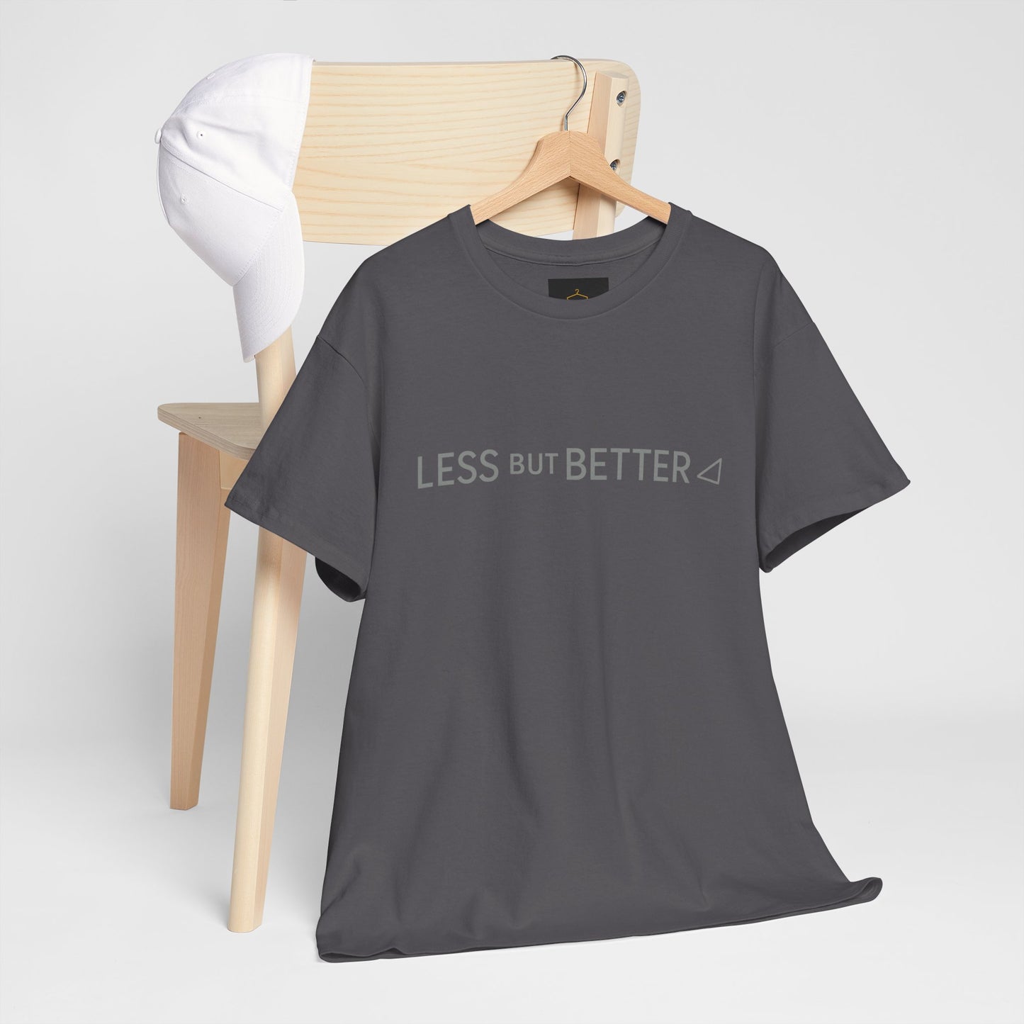 Minimalist Graphic Tee - Less But Better Unisex Heavy Cotton Shirt