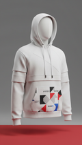Urban White hoodie layered textures