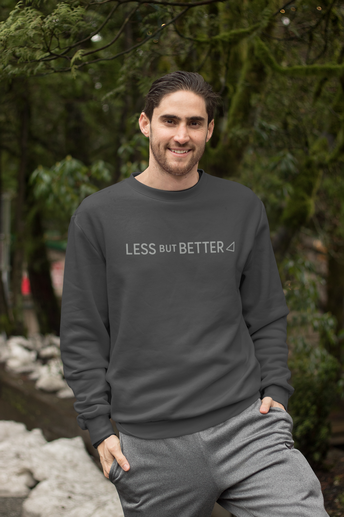 Minimalist Cozy Crewneck Sweatshirt - Less But Better, Unisex Apparel