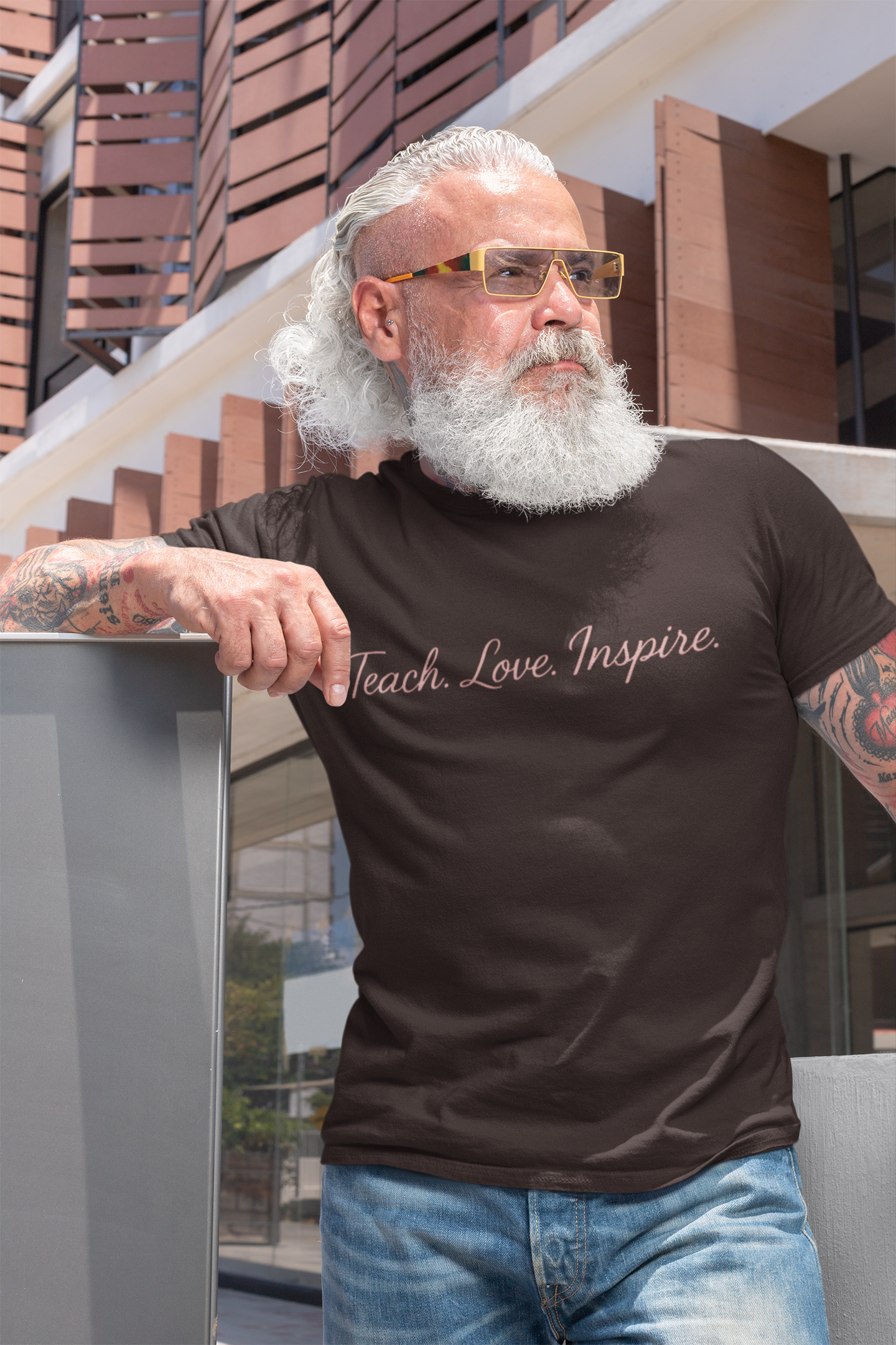 Inspirational Quote Tee, Teach Love Inspire T-Shirt, Motivational Shirt, Gift for Teachers, Casual Wear, Unisex Cotton Tee