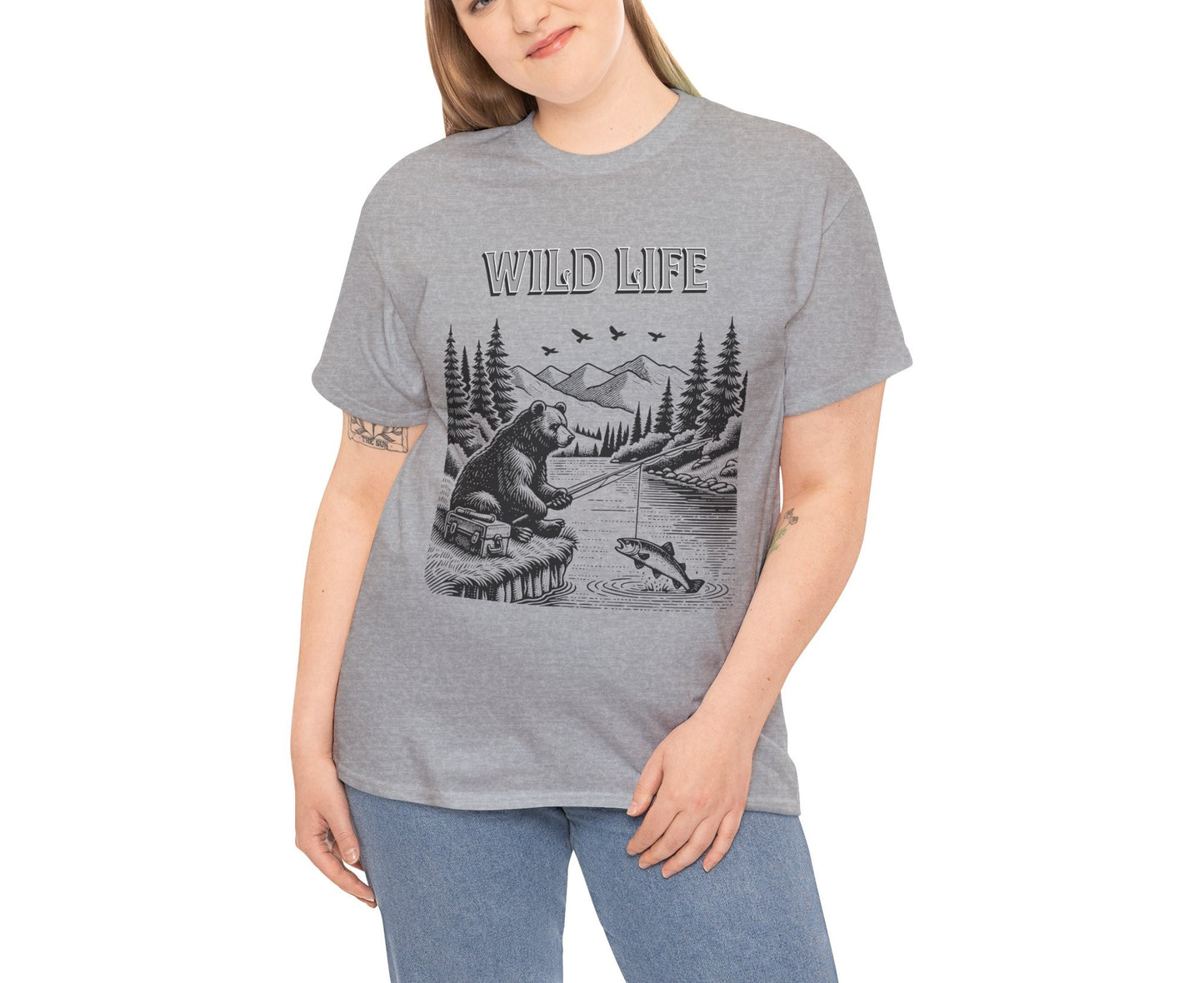 Wild Life Unisex Heavy Cotton Tee - Nature Lover T-Shirt, Adventure Apparel, Outdoor Gift, Camping Shirt, Fishing Tee