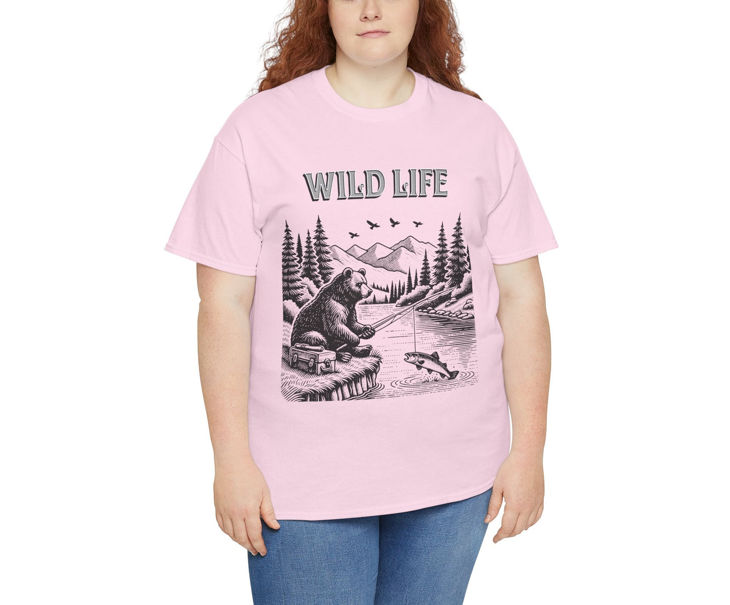 Wild Life Unisex Heavy Cotton Tee - Nature Lover T-Shirt, Adventure Apparel, Outdoor Gift, Camping Shirt, Fishing Tee