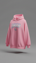 Oversized Drop Pink Graphic Hoodie