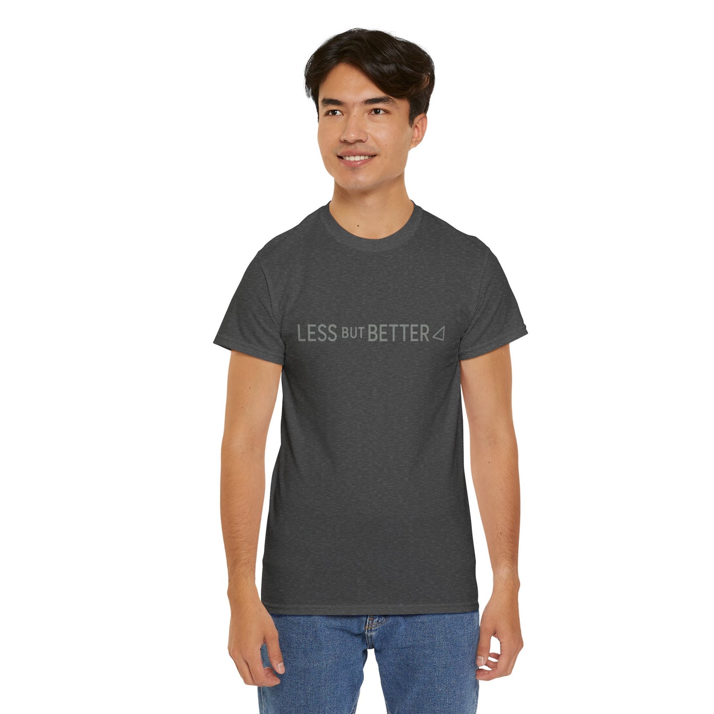 Minimalist Graphic Tee - Less But Better Unisex Heavy Cotton Shirt