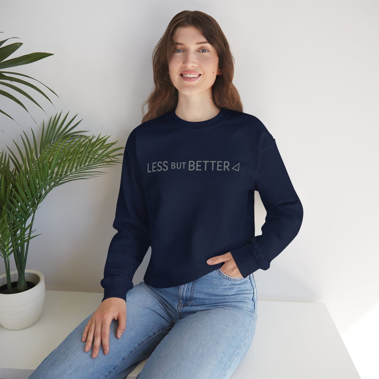 Minimalist Cozy Crewneck Sweatshirt - Less But Better, Unisex Apparel
