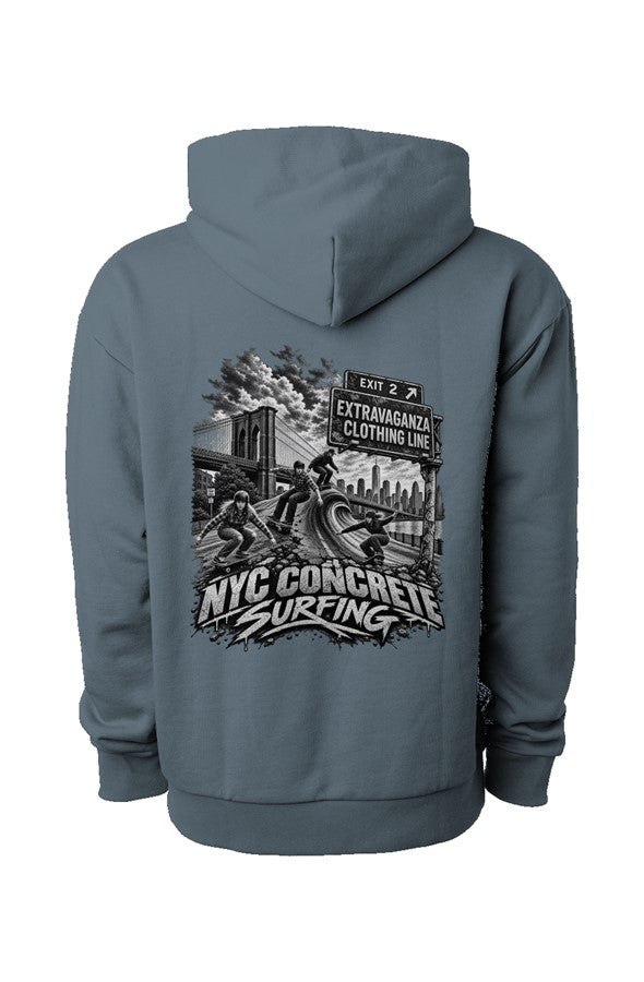 Extravaganza quot NYC Concrete Surfing quot Heavyweight Oversized Hoodie