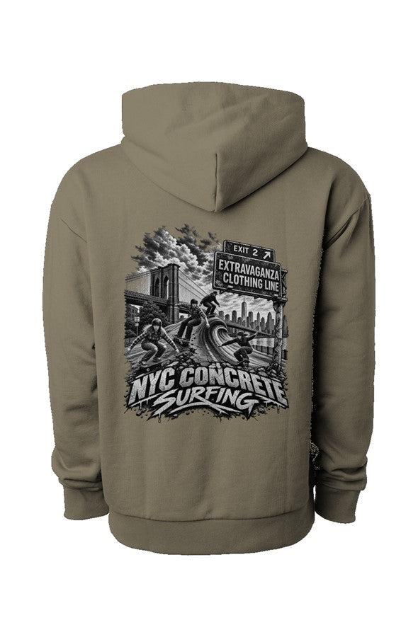 Extravaganza quot NYC Concrete Surfing quot Heavyweight Oversized Hoodie