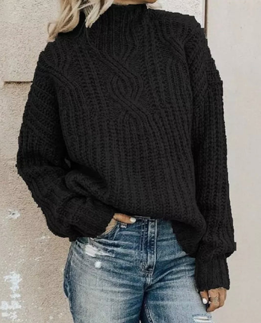 High Neck Knit Sweater