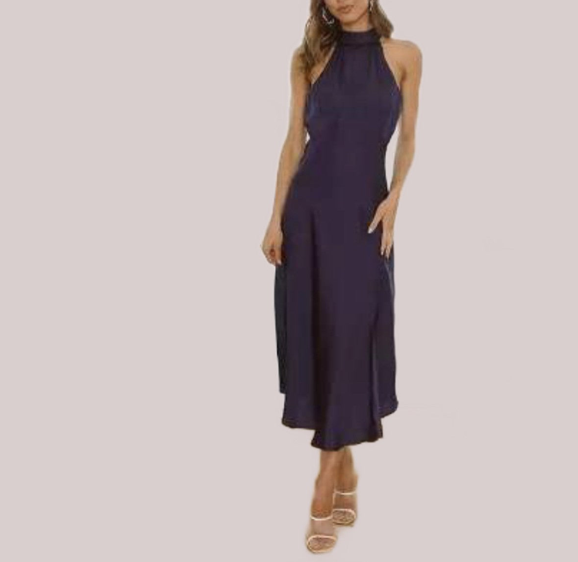 Sleeveless High Neck Maxi Dress