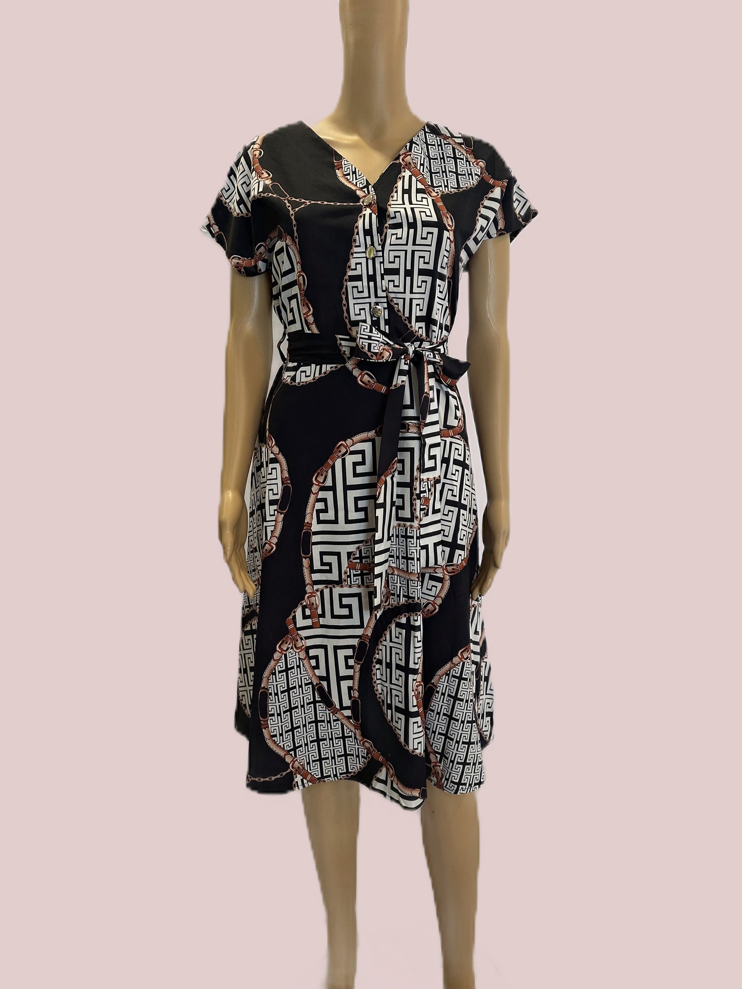 Pattern Tie Dress