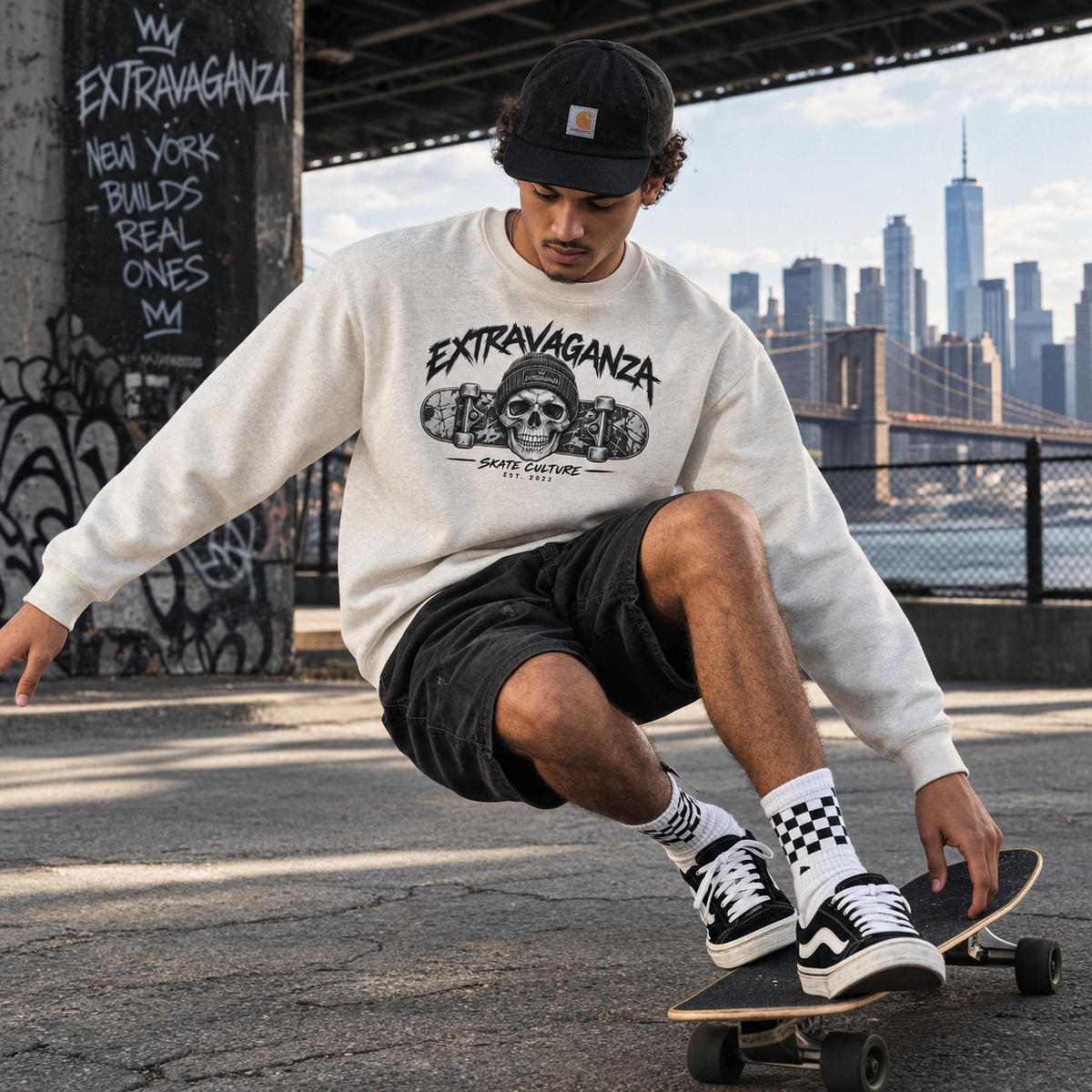 Skate Culture Never Ends Heavyweight Graphic Sweatshirt