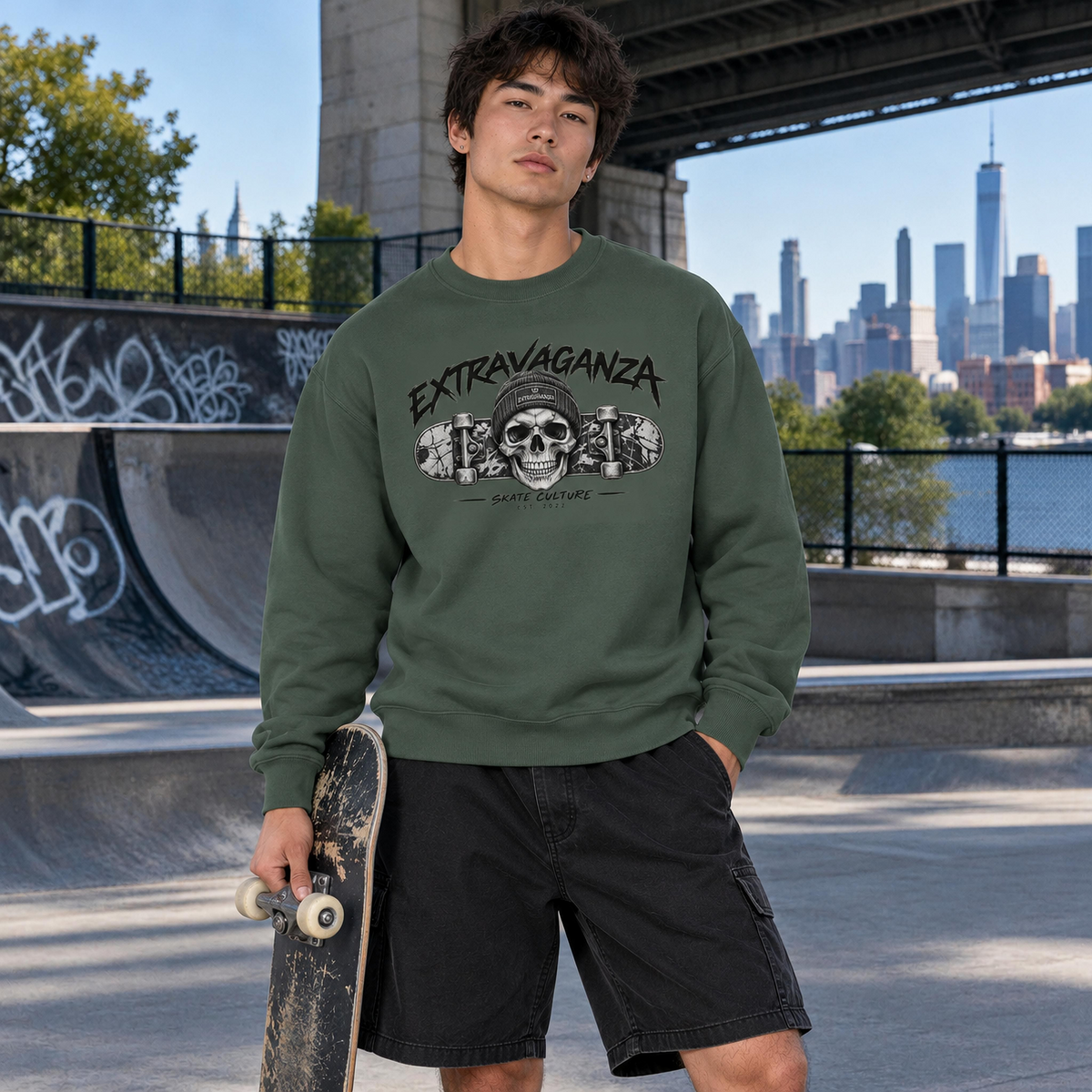 Skate Culture Never Ends Heavyweight Graphic Sweatshirt