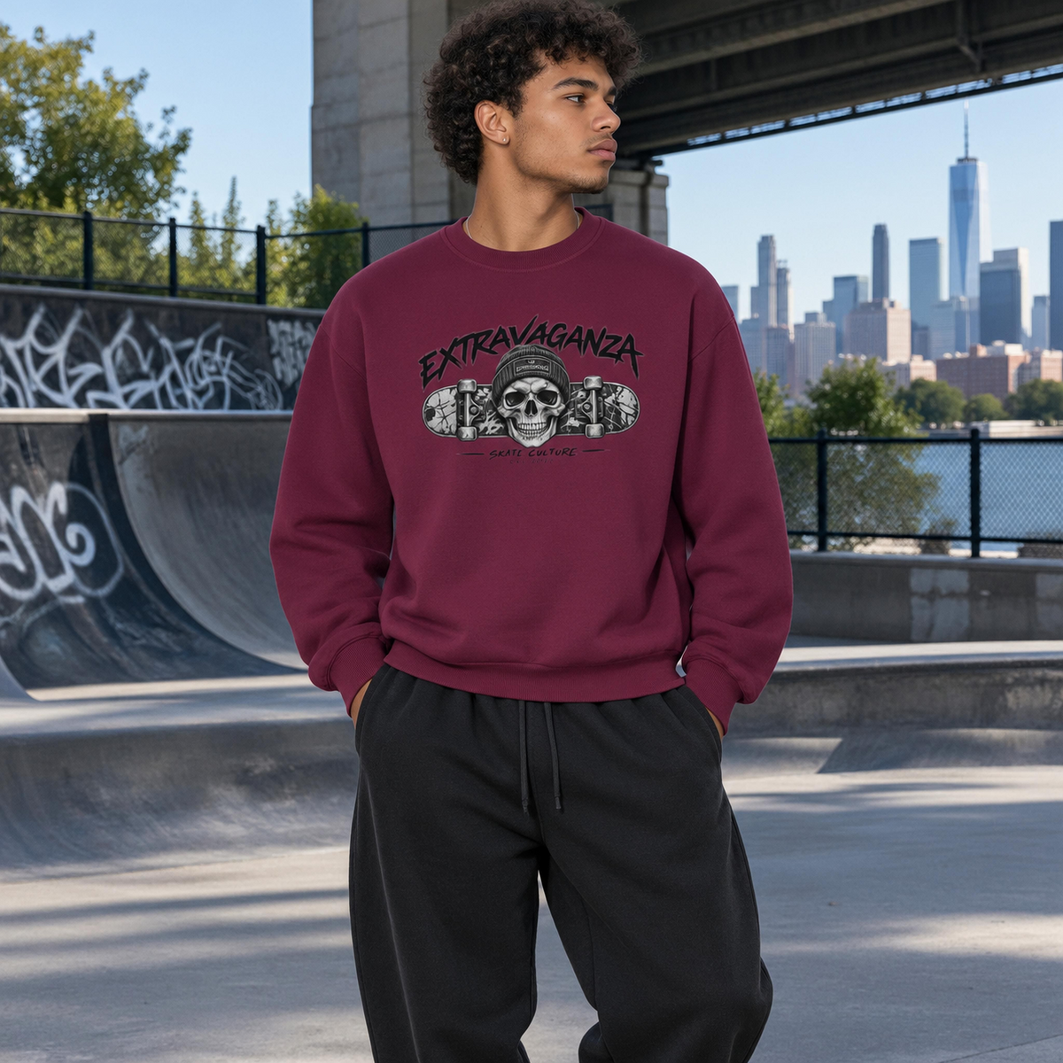 Skate Culture Never Ends Heavyweight Graphic Sweatshirt