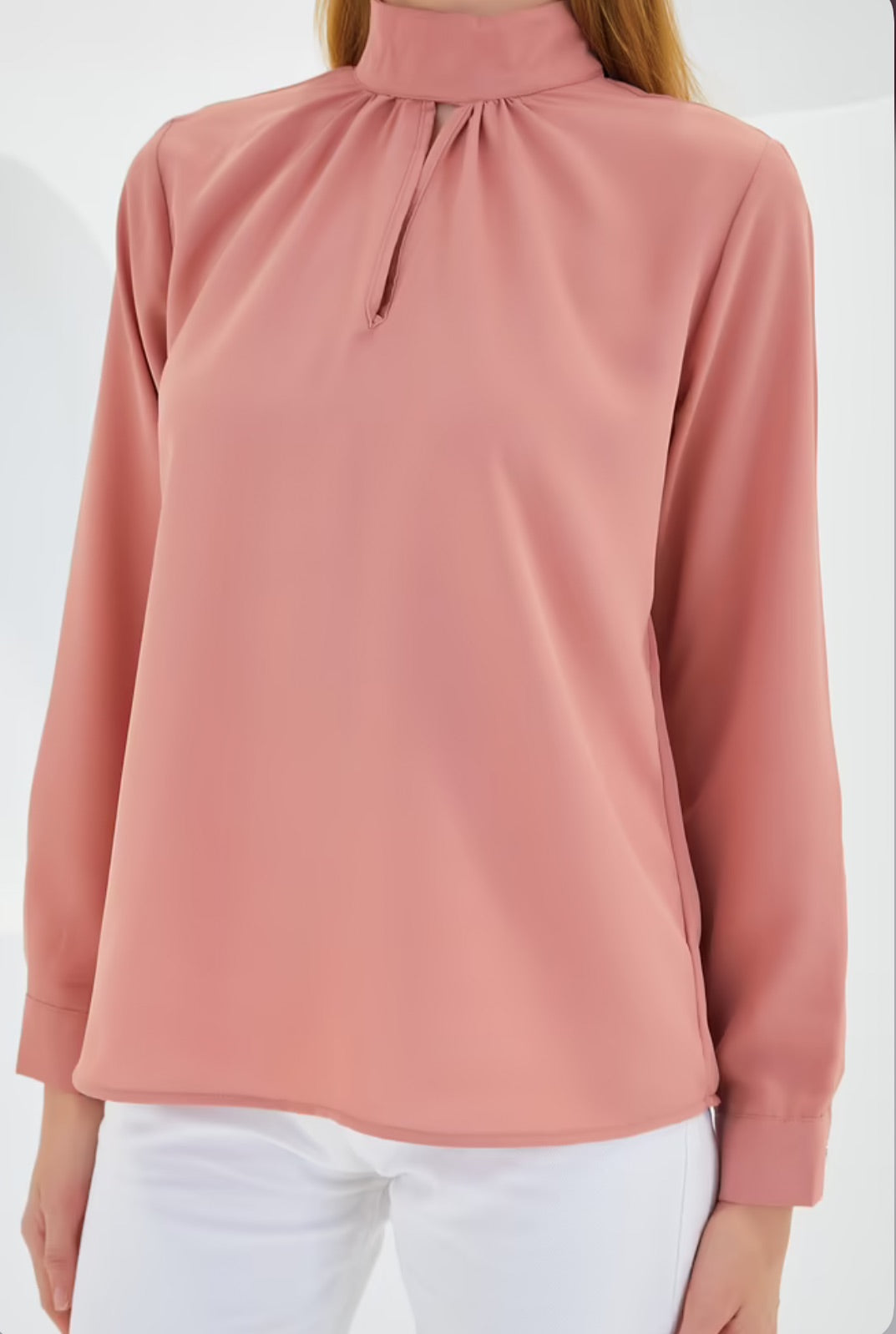 High Neck Long Sleeve Blouse