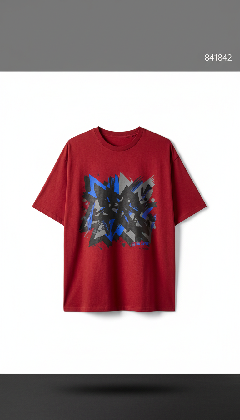 Graffiti Red oversized tee
