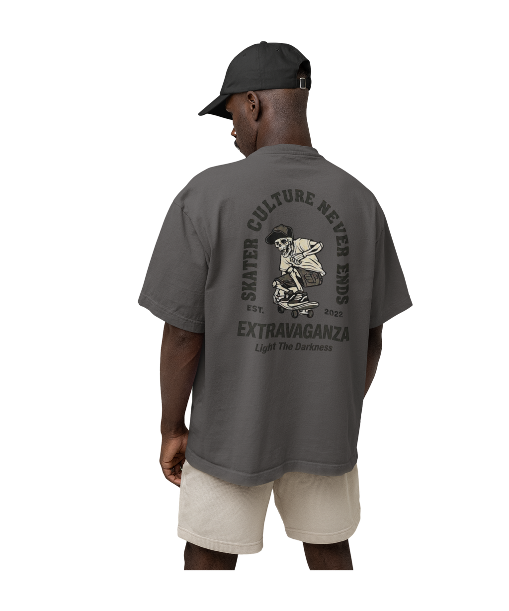 Vintage Skater Skeleton T-Shirt / Extravaganza Skate Culture Tee