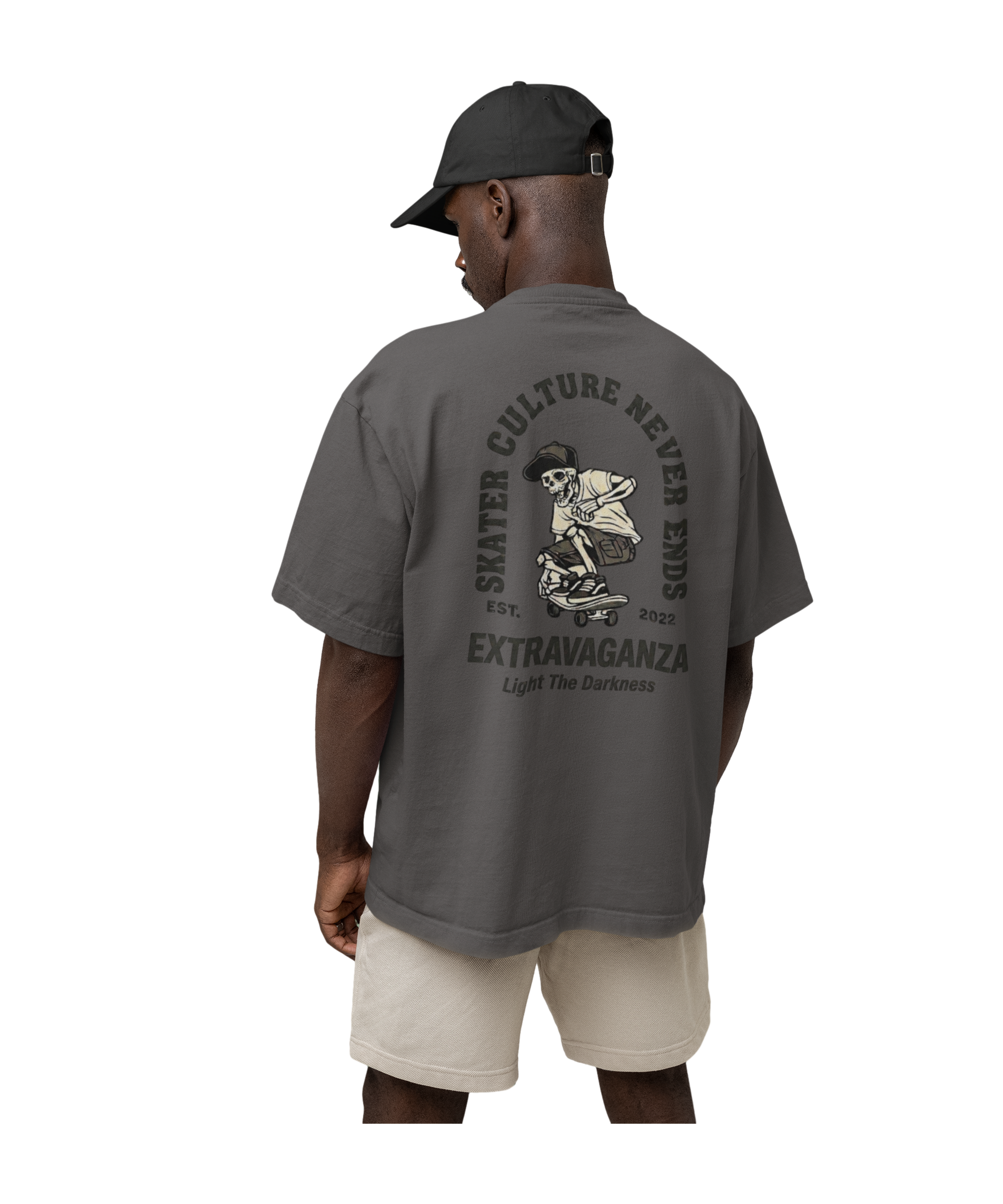 Vintage Skater Skeleton T-Shirt / Extravaganza Skate Culture Tee