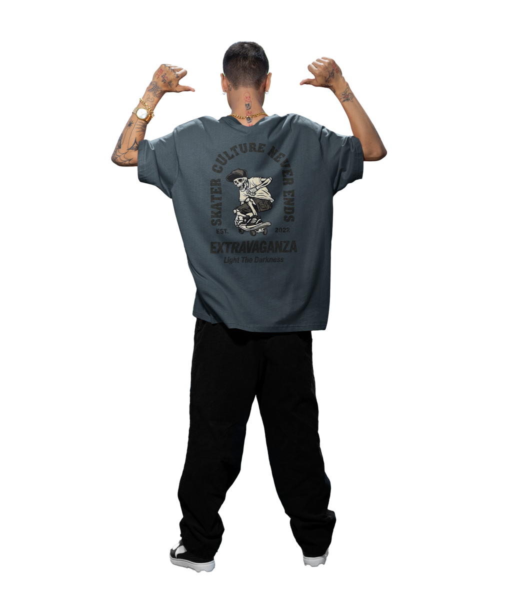 Vintage Skater Skeleton T-Shirt / Extravaganza Skate Culture Tee