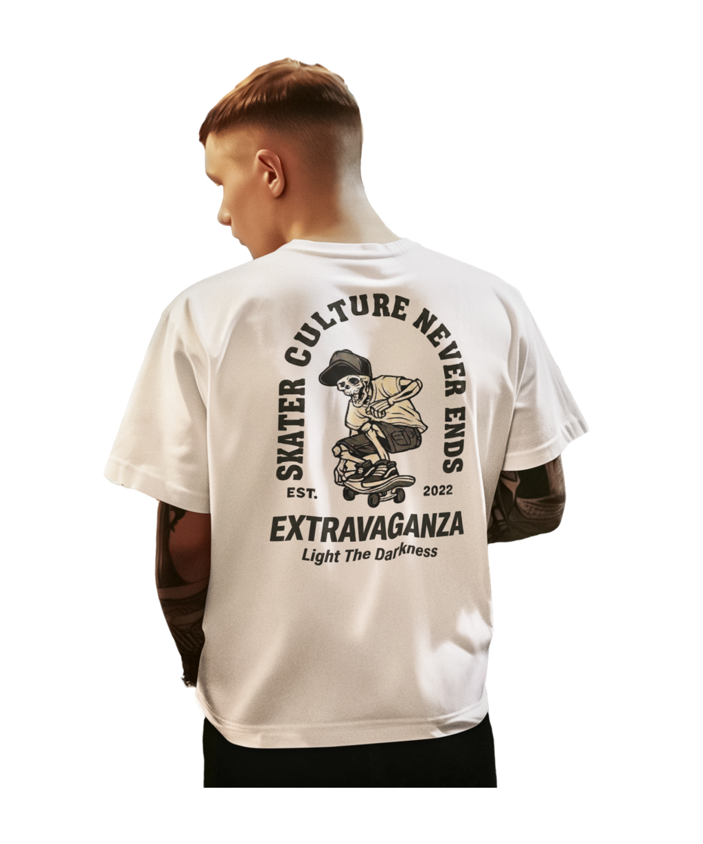 Vintage Skater Skeleton T-Shirt / Extravaganza Skate Culture Tee