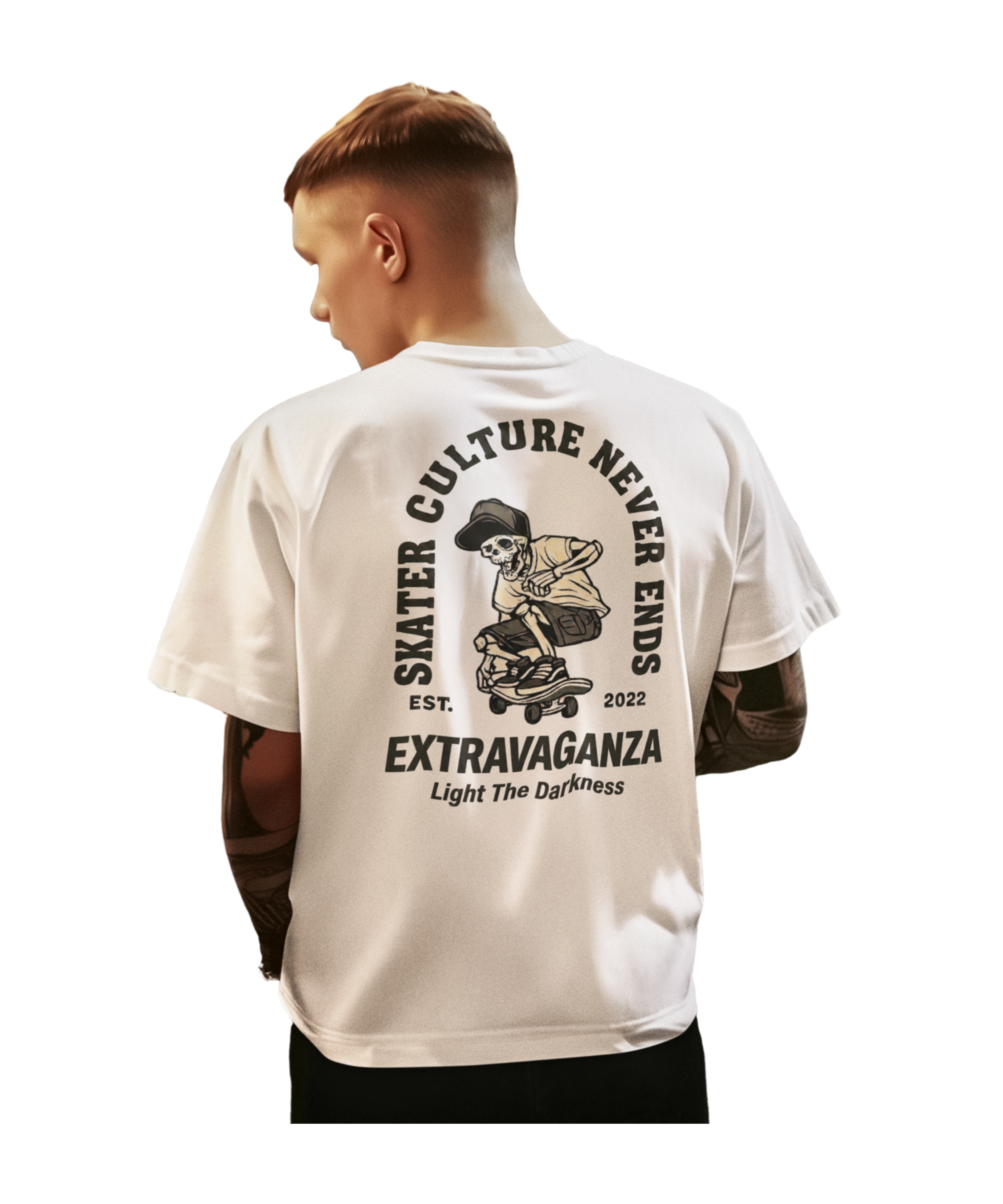Vintage Skater Skeleton T-Shirt / Extravaganza Skate Culture Tee