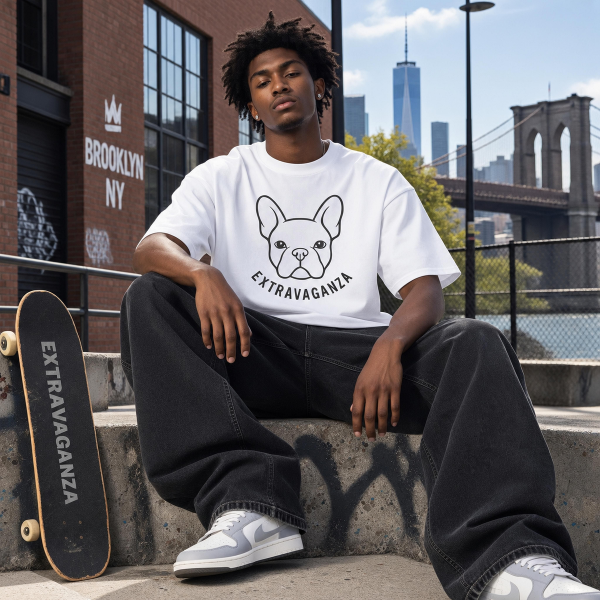 Extravaganza Giant French Bulldog Logo Heavyweight Box Tee Archive Collection
