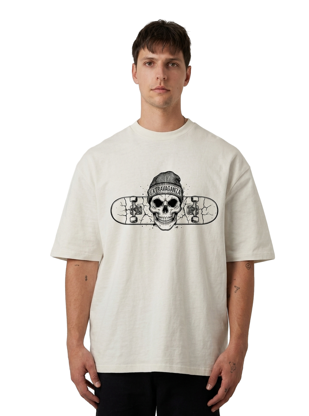 Extravaganza "The One" Skater Skull Heavyweight Tee - Premium Heritage Boxy T-Shirt